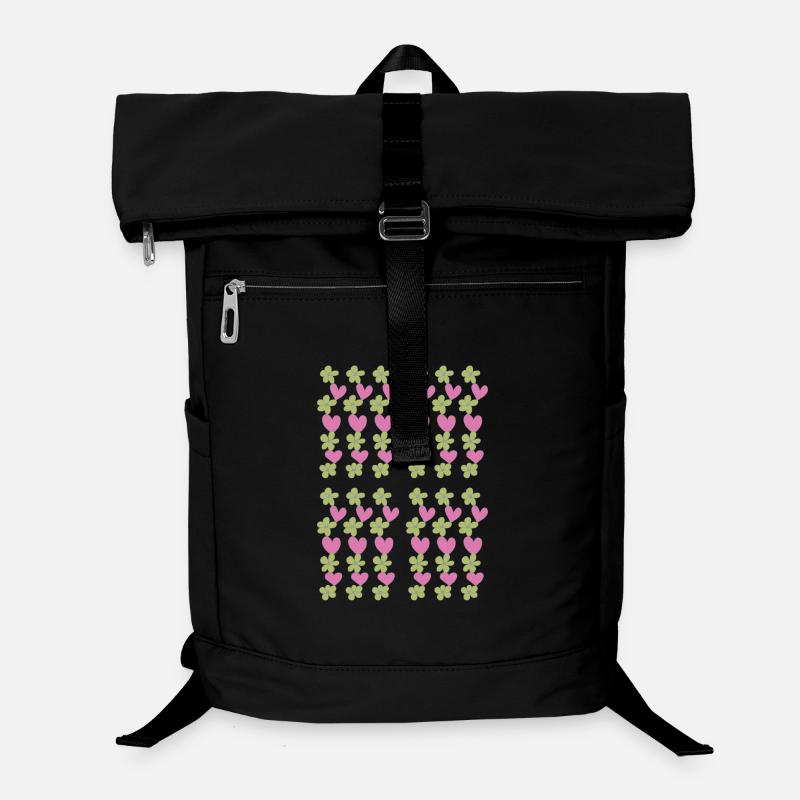 motif de fleurs de cœurs Sac à dos ordinateur