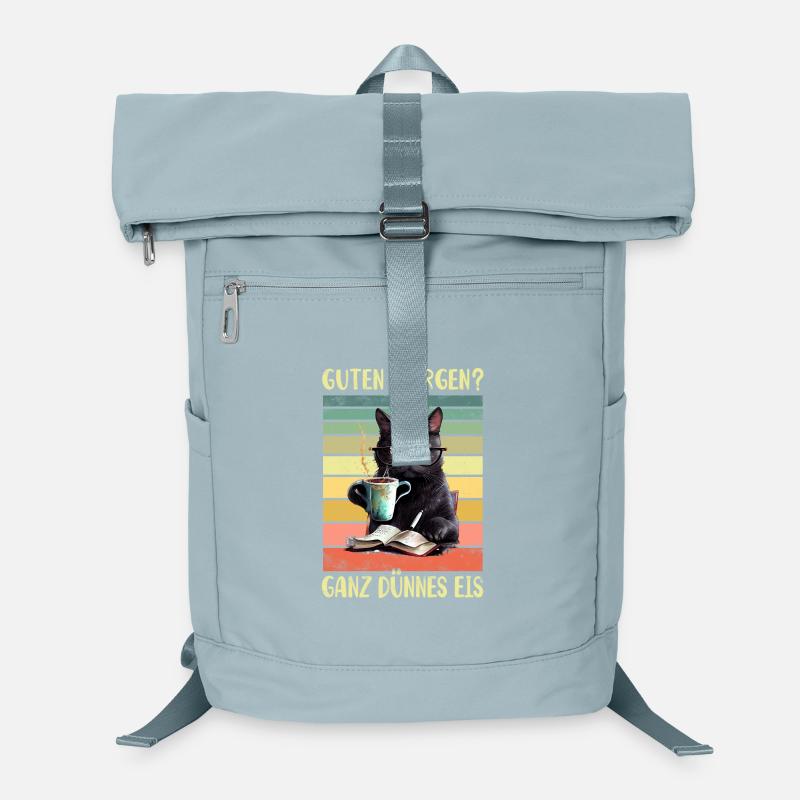 Schwarze Katze Morgenmuffel Laptop-Rucksack 
