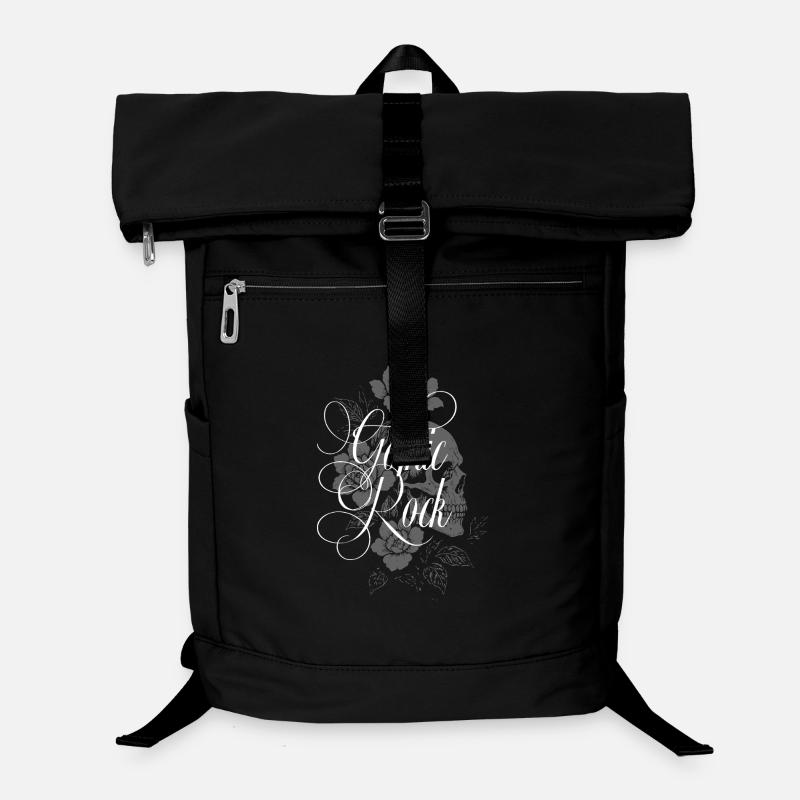 Gothic Rock Blumenschädel Laptop-Rucksack 