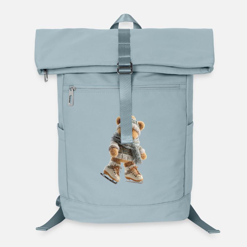 SchlittschuhlaufenderWinterbär Eiszauber mit Schal Laptop-Rucksack 