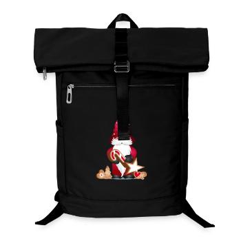 magical sweet gnome with Christmas cookies - Laptop Backpack - black - Front