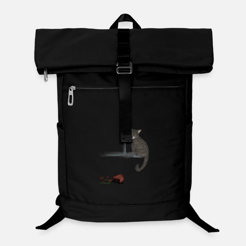 Tigré au clair de lune et rose déchue Sac à dos ordinateur