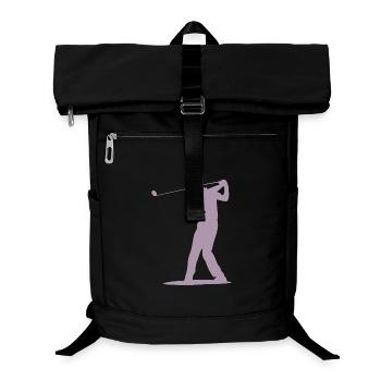 Golfer Abschlag Silhouette - Herren Design - Laptop-Rucksack  - Schwarz - Vorne