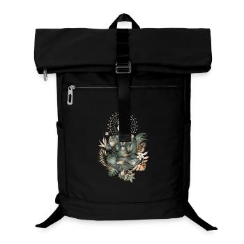 Buddha with exotic flowers and plants - Laptop Backpack - black - Front