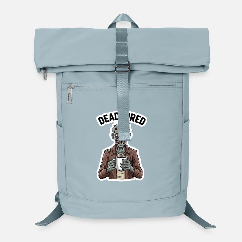 Dead Tired Funny Zombie with Coffee Mug Laptop Backpack