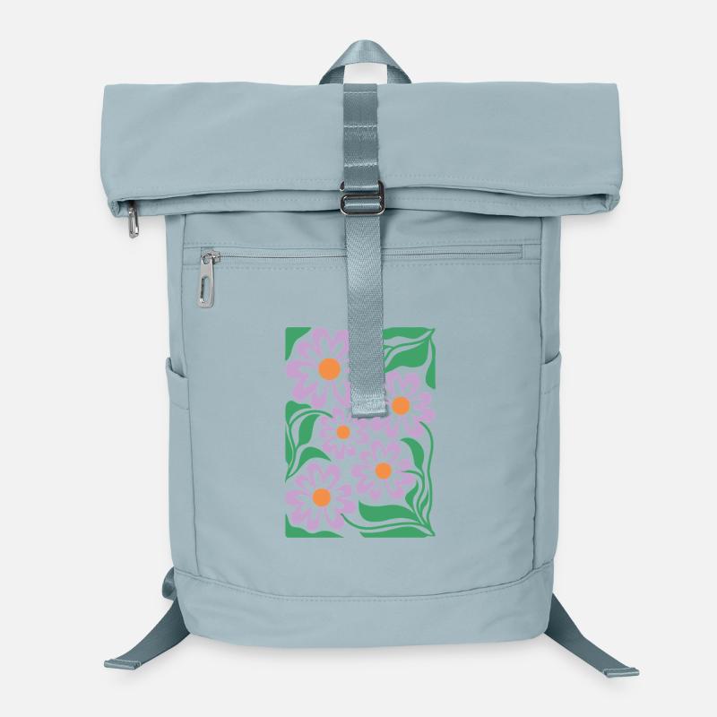 Purple Floral Pattern Boho Flora Laptop Backpack