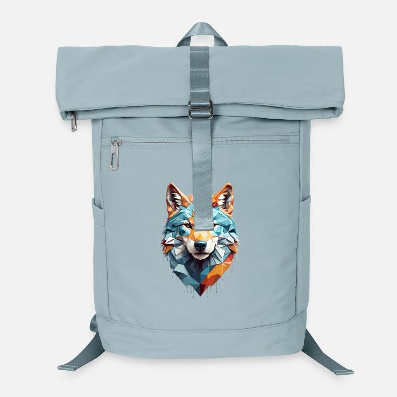 Geometrischer Wolfskopf Laptop-Rucksack 