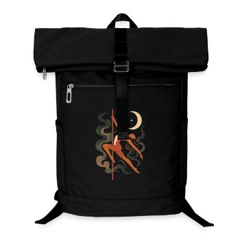 Femme abstraite dansant au pole dance au clair de lune et au clair d’étoiles - Sac à dos ordinateur - noir - Devant