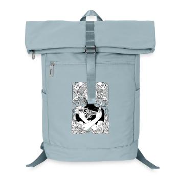 Woman with daggers, skulls and dahlias - Laptop Backpack - ice blue - Front