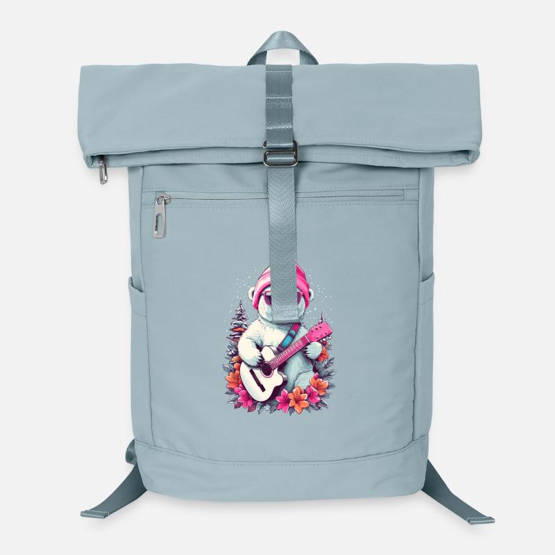 Cute polar bear with guitar Laptop Backpack