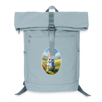 Osterhase mit Ei, Oval - Laptop-Rucksack  - Eisblau - Vorne