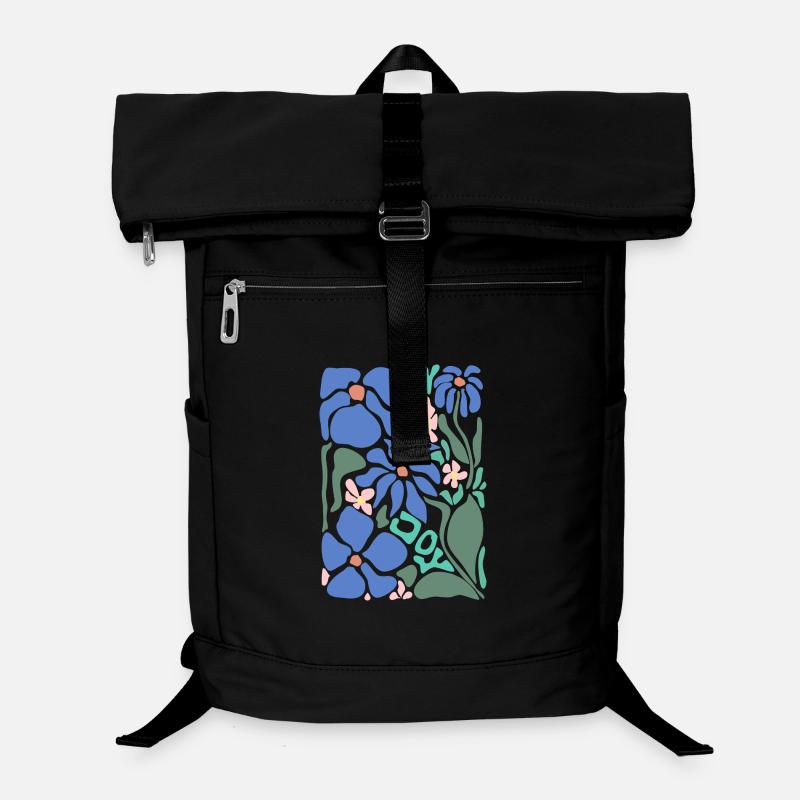Gute Laune Blumen - blau Laptop-Rucksack 