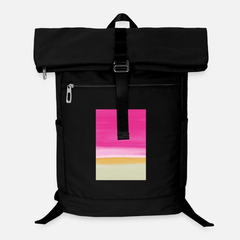 Étude de ligne rose jaune Sac à dos ordinateur