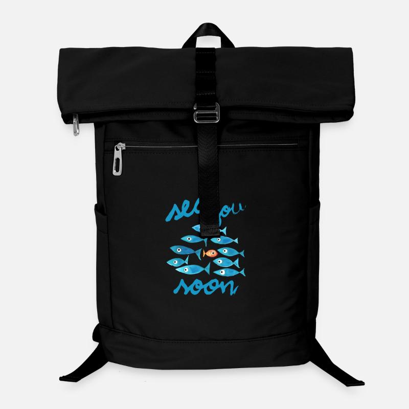 See you soon at sea blue fish Laptop Backpack