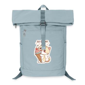 Gourmet-Katze und Pastellkegel - Laptop-Rucksack  - Eisblau - Vorne