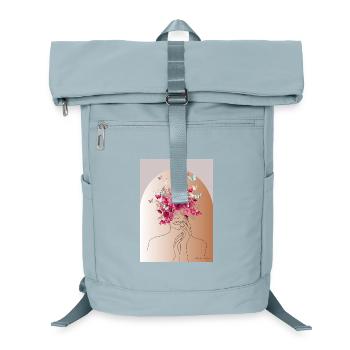 Blütenkopf mit Schmetterlingskrone - Laptop-Rucksack  - Eisblau - Vorne