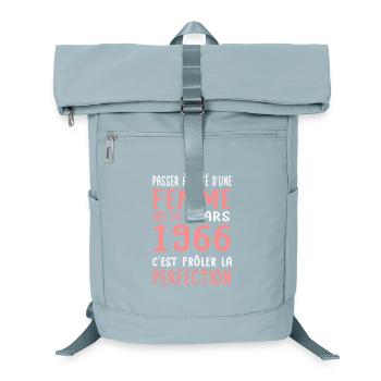 Anniversaire 60 ans - Née en Mars 1966 - Sac à dos ordinateur - bleu glacier - Devant