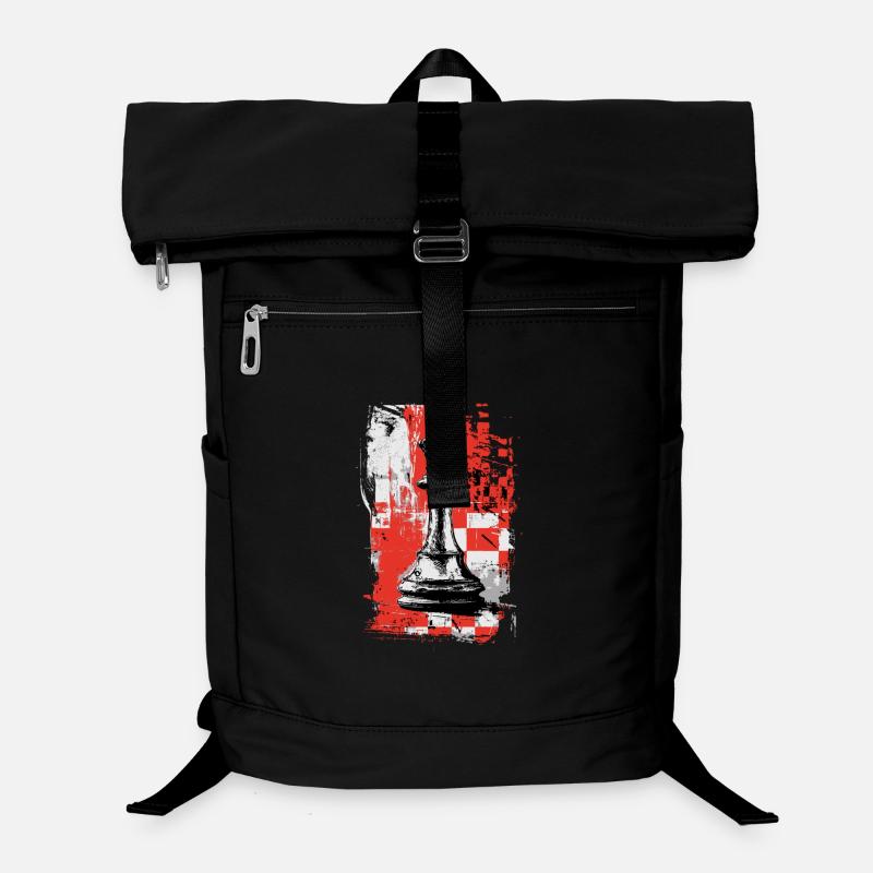 Chess King – Grunge Strategy Motif Laptop Backpack