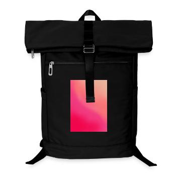 Gradient - Waves pink red customizable - Laptop Backpack - black - Front
