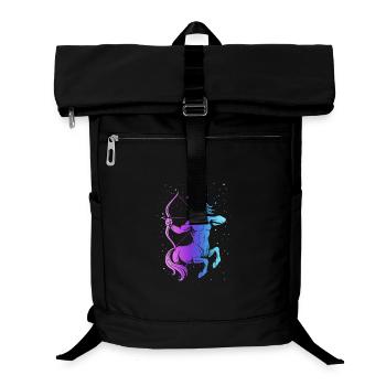 Sagittarius – Neon Zodiac Sign - Laptop Backpack - black - Front