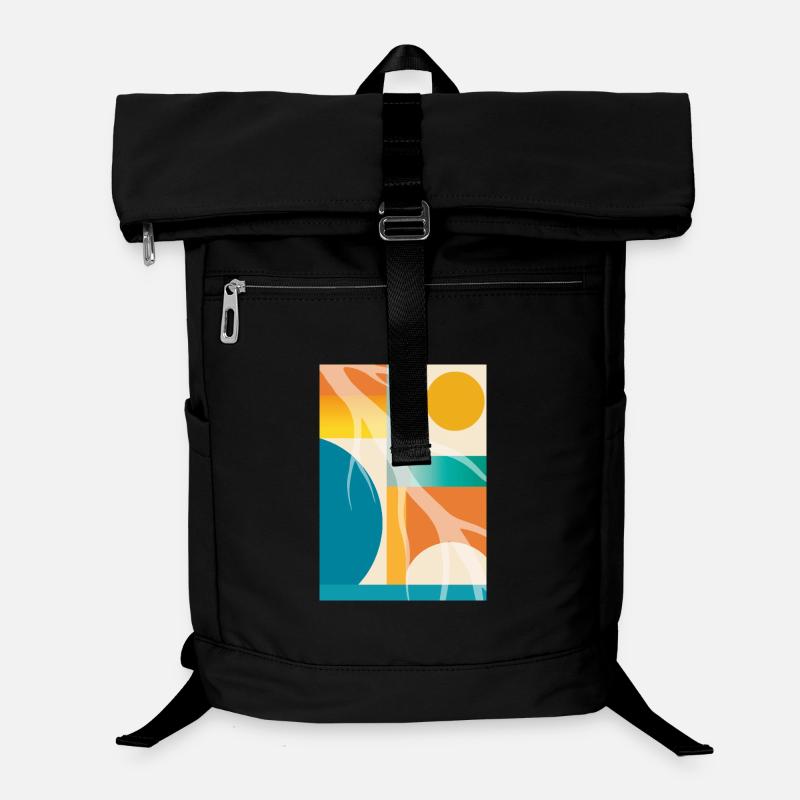 Abstrakte Geometrie mit organischen Formen Retro  Laptop-Rucksack 