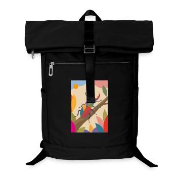 Bunter Hirschkäfer im Naturstil  - Laptop-Rucksack  - Schwarz - Vorne