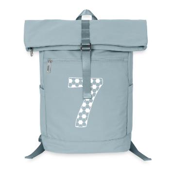 Fußball Nummer 7 – Hexagon Style - Laptop-Rucksack  - Eisblau - Vorne