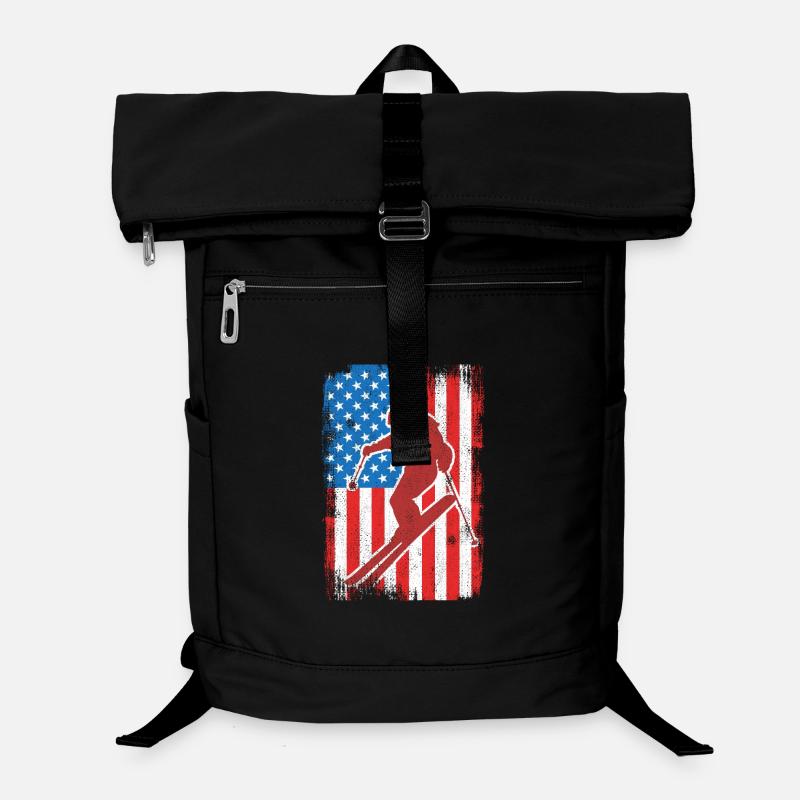 USA Patriotic Skier Laptop Backpack