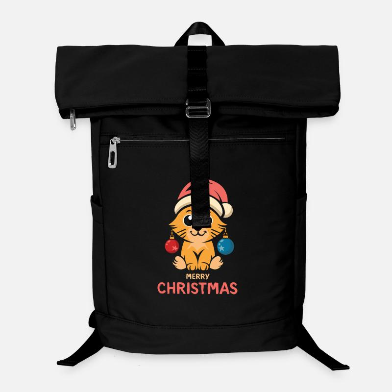 Weihnachtskatze Merry Christmas Laptop-Rucksack 