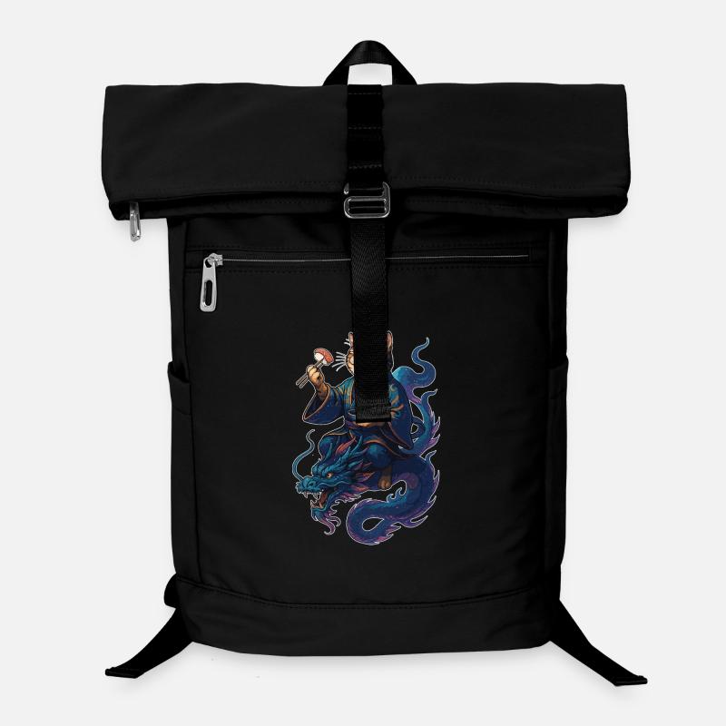 Sushi Cat Tiger Kimono Dragon Gift - Laptop Backpack - black
