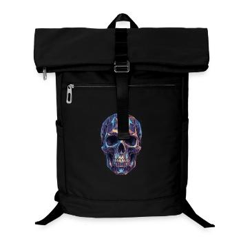 Geometric skull in a blaze of color - Laptop Backpack - black - Front