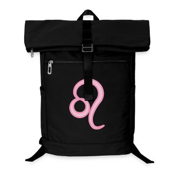 Symbole du signe du zodiaque du Lion rose pastel - Sac à dos ordinateur - noir - Devant