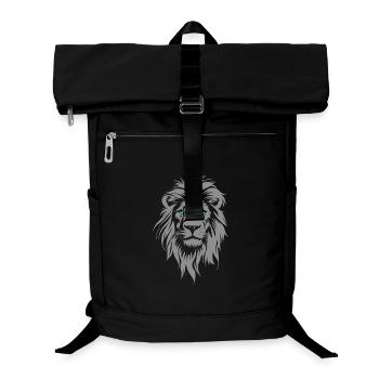 Majestätischer Löwenkopf mit blauen Augen - Laptop-Rucksack  - Schwarz - Vorne
