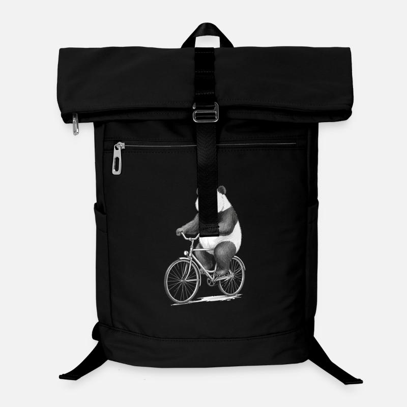 Panda on Bicycle Laptop Backpack