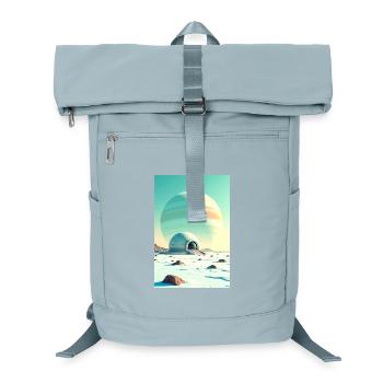 Retro futuristische Weltraumlandschaften 1960er Jahre Ästhetik - Laptop-Rucksack  - Eisblau - Vorne