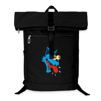 Blue wolf in love - Laptop Backpack - black - Front