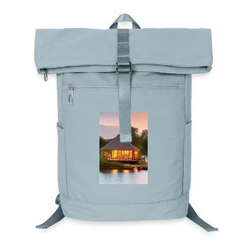 Charming lakeside cabin - Laptop Backpack - ice blue - Front