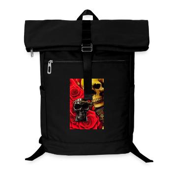 Crânes avec des roses - Sac à dos ordinateur - noir - Devant