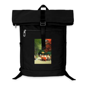 Outdoor Asian Cafe - Laptop Backpack - black - Front