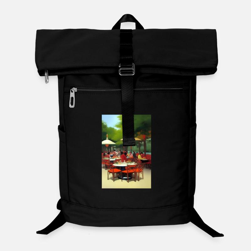 Outdoor Asian Cafe Laptop Backpack