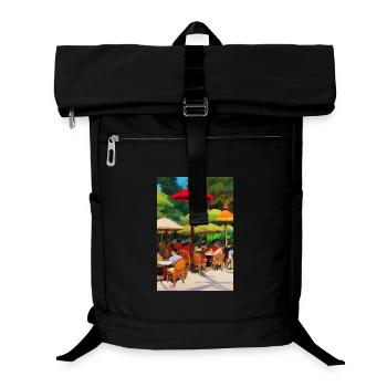 Outdoor Asian Cafe - Laptop Backpack - black - Front