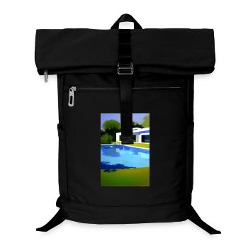 Weiße Villa mit Pool - Laptop-Rucksack  - Schwarz - Vorne