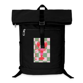 Lobster for you - red-pink-green in retro style - Laptop Backpack - black - Front