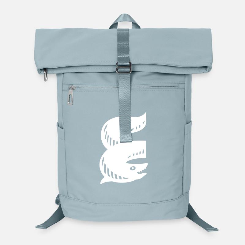 Fish Symbol | E Letter | white Vectorgraphic Laptop Backpack