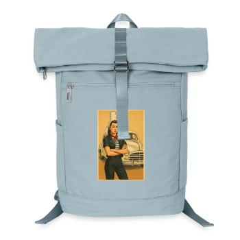 Retro Frau und Vintage Auto - Laptop-Rucksack  - Eisblau - Vorne