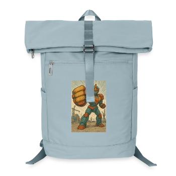 Robot Fight Stance in Docks - Laptop Backpack - ice blue - Front