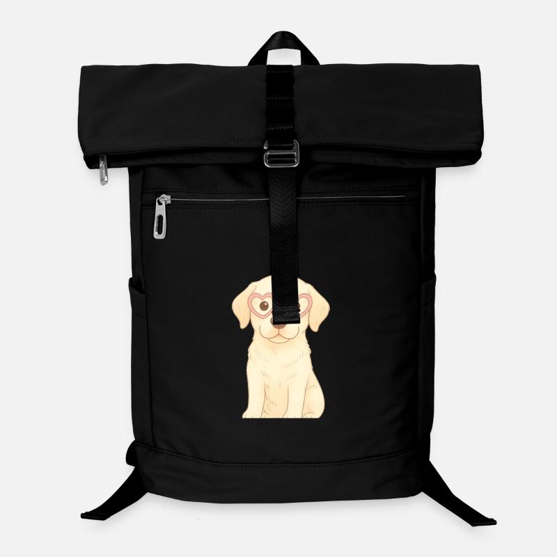 Playful dog with heart glasses Laptop Backpack