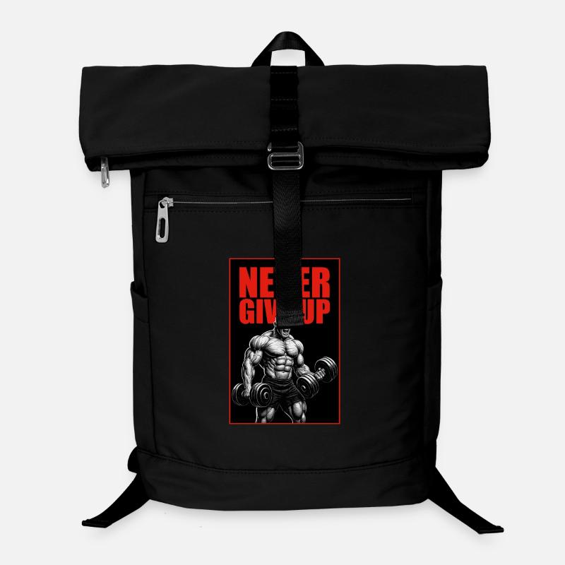 Never_Give_Up - Laptop-Rucksack  - Schwarz