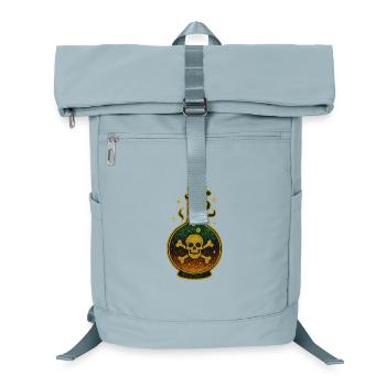 Halloween Giftflasche | Glitzernde Totenkopfphiole - Laptop-Rucksack  - Eisblau - Vorne