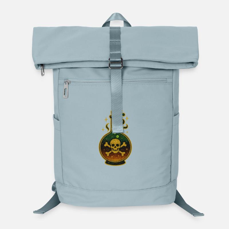 Bouteille de poison d’Halloween | Fiole de crâne scintillant Sac à dos ordinateur